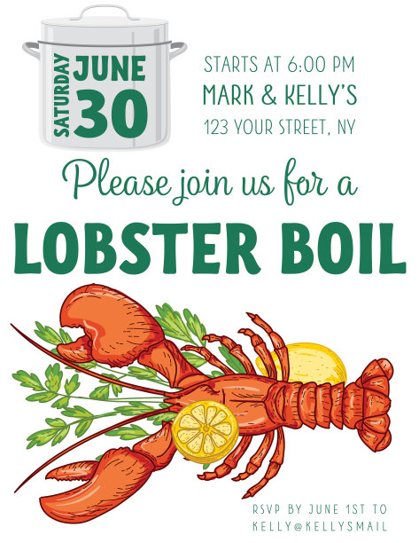 龙虾煮食邀请模板图片下载