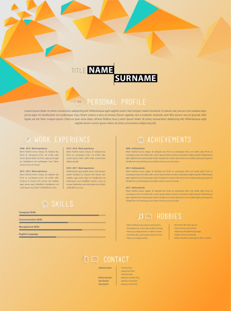 CreativeCV / resume模板。素材图片