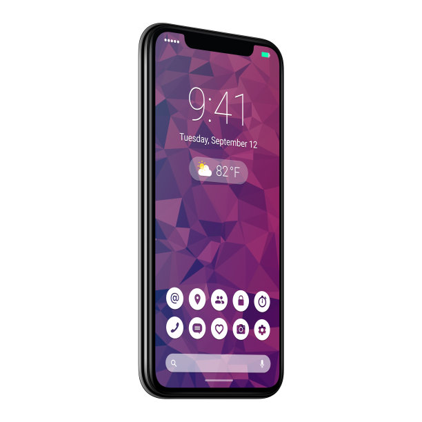 转向无边框智能手机概念与材料设计平面UI界面图片下载