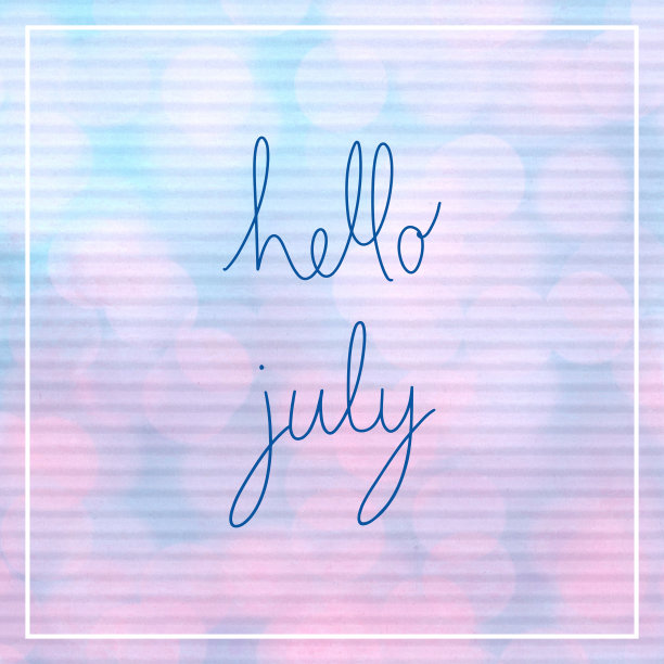 七月你好：散景灯光字母图片下载