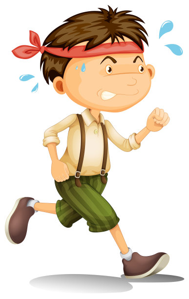 男人在白色背景上奔跑素材图片