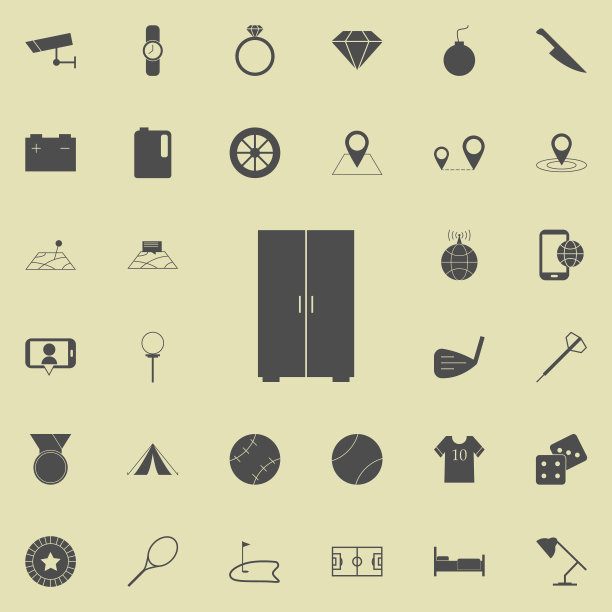 衣柜图标。详细设置的极简图标。优质的平面设计标志。收藏图标之一的网站，网页设计，移动应用程序图片下载