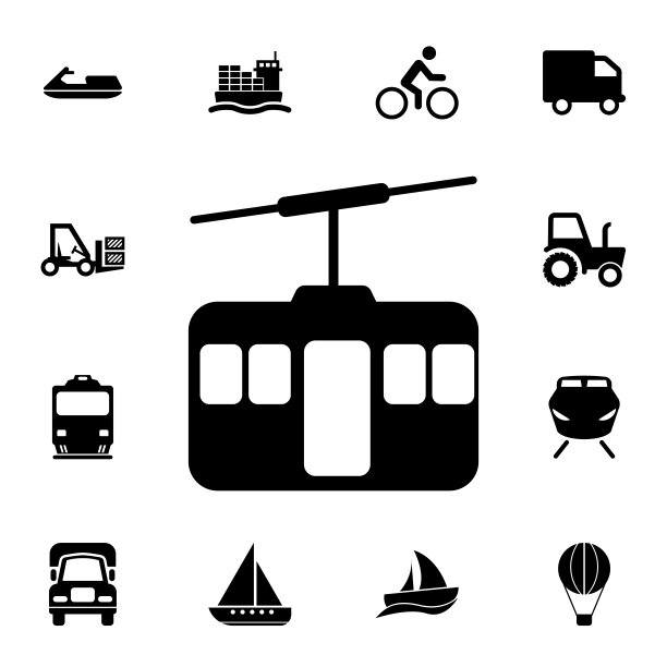 索状的图标。详细的运输图标集。优质的平面设计标志。收藏图标之一的网站，网页设计，移动应用程序图片下载