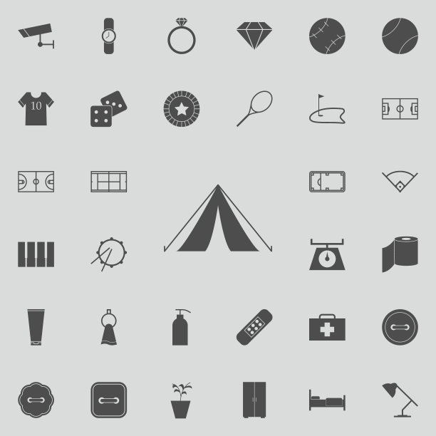 帐篷图标。详细设置的极简图标。优质的平面设计标志。收藏图标之一的网站，网页设计，移动应用程序图片下载