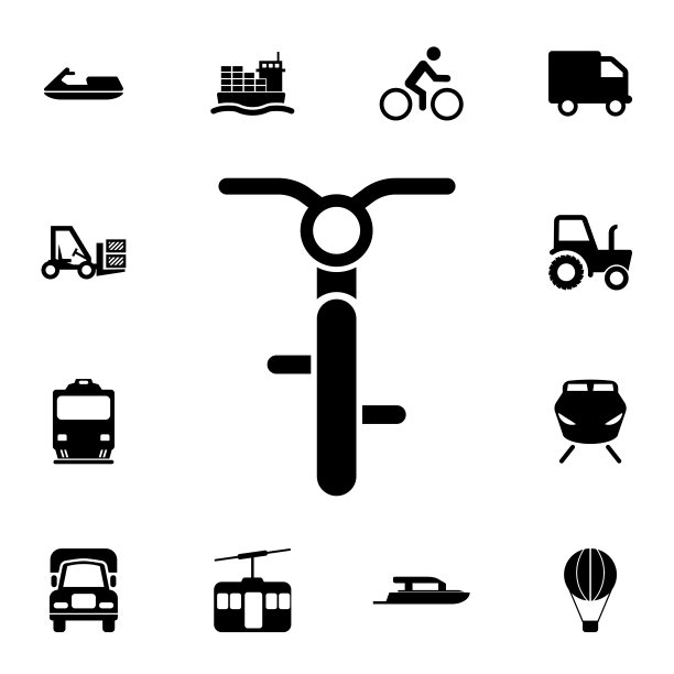 自行车前视图图标。详细的运输图标集。优质的平面设计标志。收藏图标之一的网站，网页设计，移动应用程序图片下载