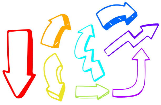 一套彩色箭头方向图片下载