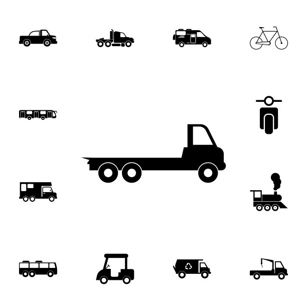 肇事者图标。详细的运输图标集。优质的平面设计标志。收藏图标之一的网站，网页设计，移动应用程序图片下载