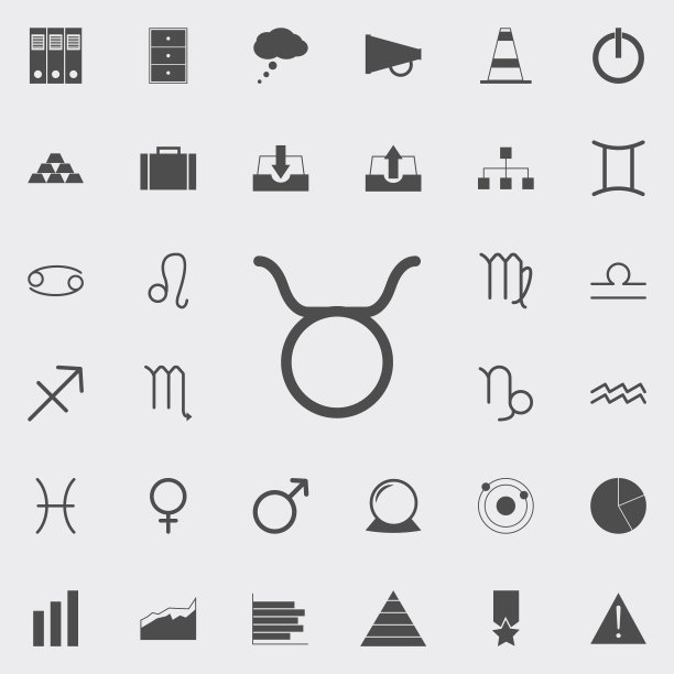 黄道带的牛犊维纳斯的图标。详细设置的极简图标。优质的平面设计标志。收藏图标之一的网站，网页设计，移动应用程序图片下载