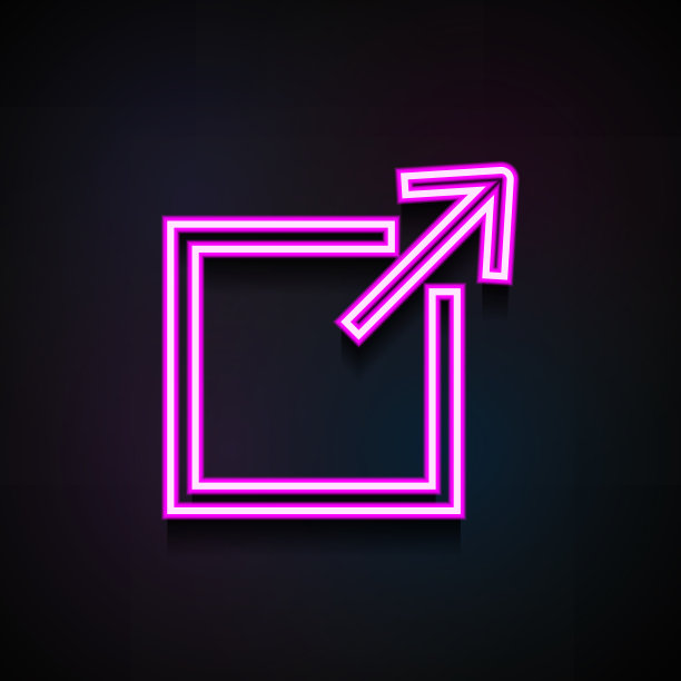 退出角度图标。移动概念和web应用程序的极简图标元素。霓虹灯角度图标可以用于网页和手机图片下载