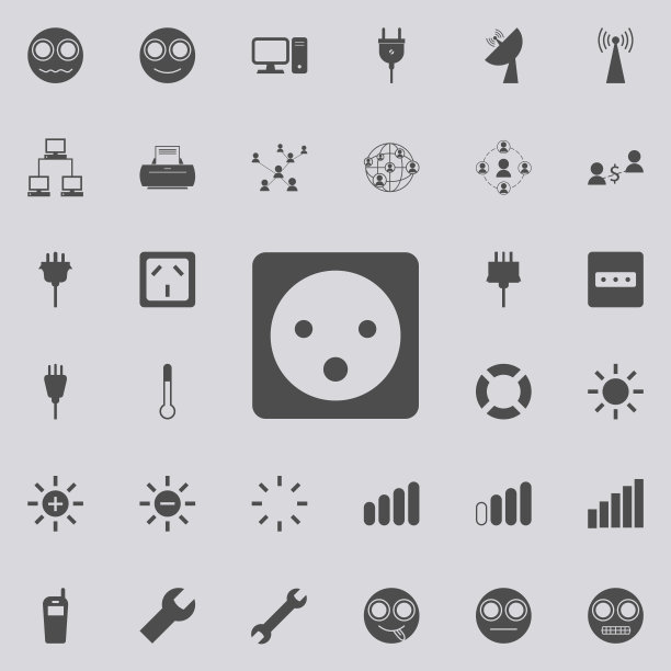 插座图标。详细设置的极简图标。优质的平面设计标志。收藏图标之一的网站，网页设计，移动应用程序图片下载