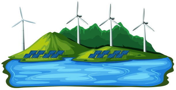 白色背景上的自然风能图片下载