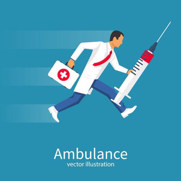 医生手里拿着注射器。素材图片