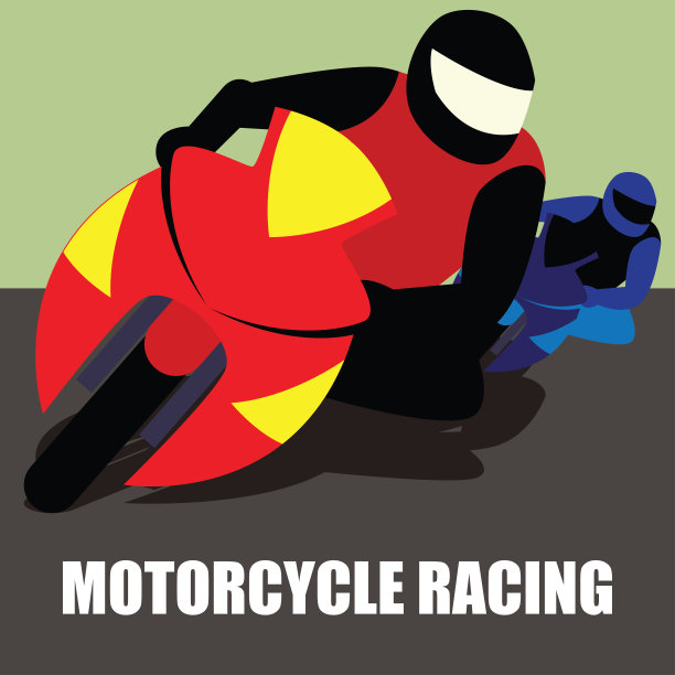 摩托车比赛海报及横幅。矢量图图片下载
