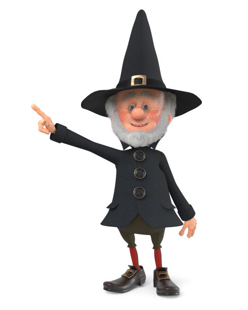 3d插图有趣的童话巫师在一顶帽子图片下载