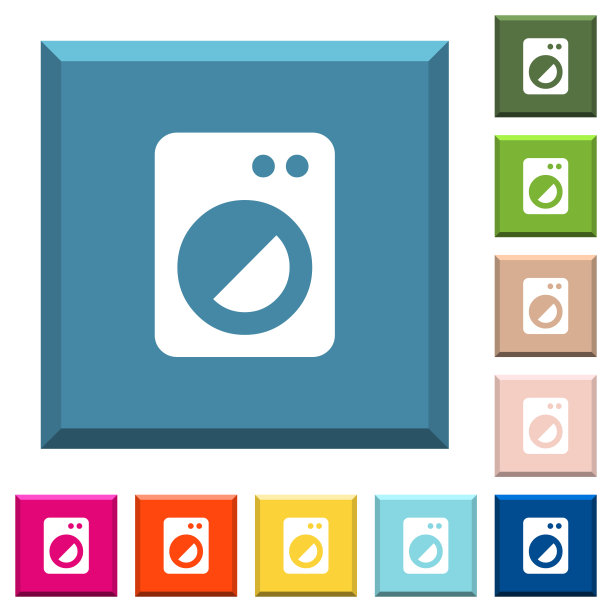 洗衣机的方形按钮上有白色的图标图片下载