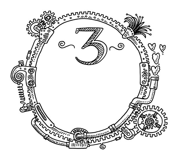 蒸汽朋克元素圆形框架3绘图图片下载