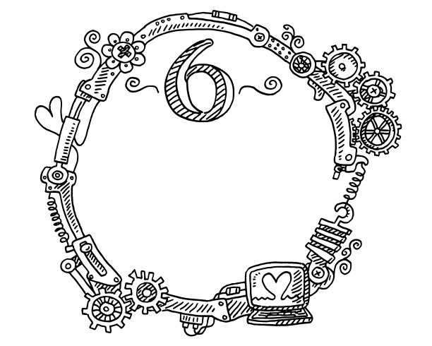 蒸汽朋克元素圆形框架6号图纸图片下载