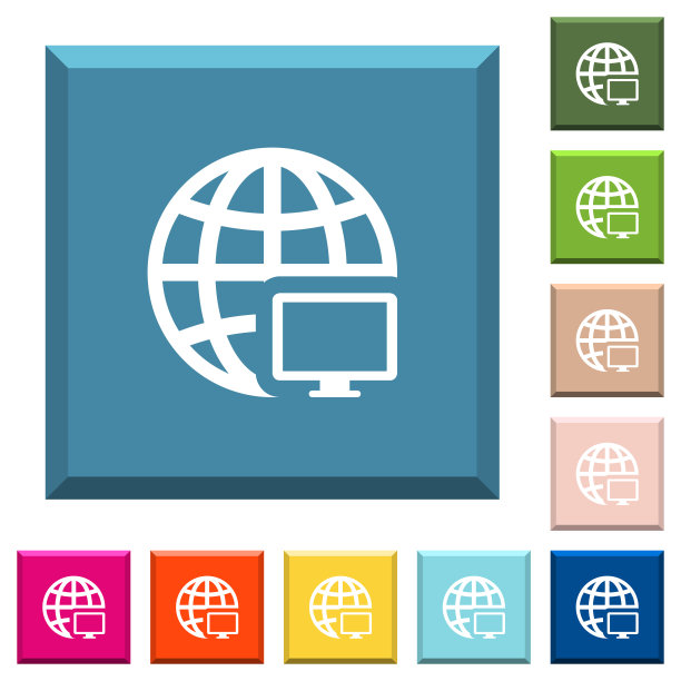 远程终端上带有边框的方形按钮上的白色图标图片下载