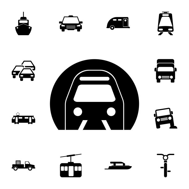 地铁图标。详细的运输图标集。优质的平面设计标志。收藏图标之一的网站，网页设计，移动应用程序图片下载