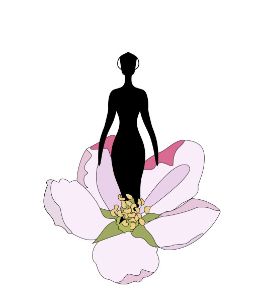 穿着民族图案长裙的年轻女子。花环的花图片下载