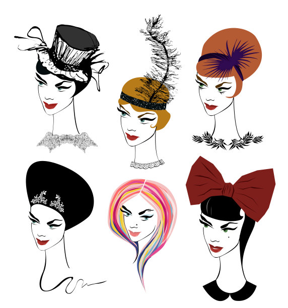 女孩角色设定的歌舞表演。头上升。caracter设计。夜总会的女人。复古舞者，法国女人图片下载