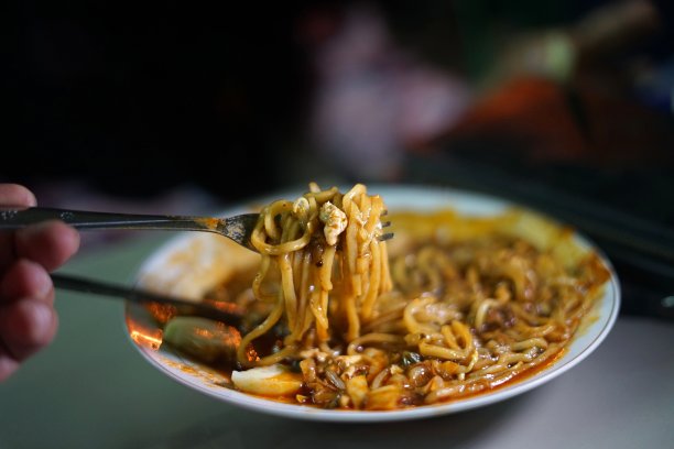 带有辛辣辣椒酱的亚齐面条——印尼美食图片下载