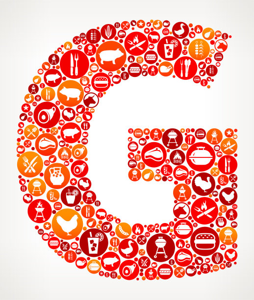 字母G烧烤派对图标图案背景图片下载