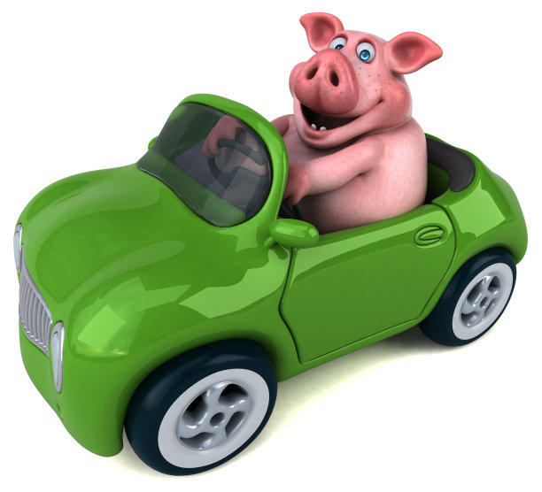 有趣的猪- 3D插图图片下载