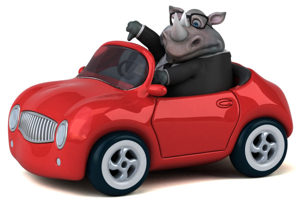 有趣的犀牛- 3D插图图片下载