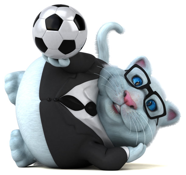 有趣的猫- 3D插图图片下载