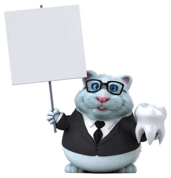 有趣的猫- 3D插图图片下载