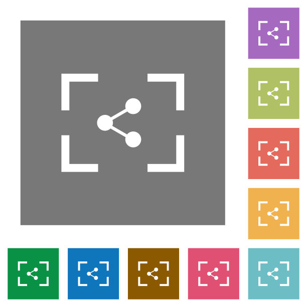 相机共享图像方形平面图标图片下载