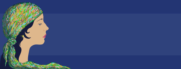 漂亮的女孩，戴着一条浅色的杂色头巾图片下载