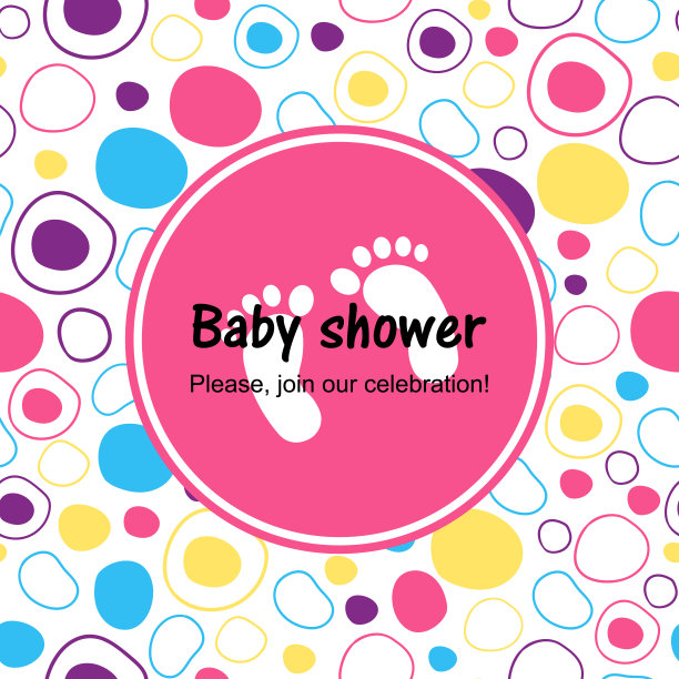 矢量插图。婴儿送礼庆祝卡上无缝明亮的颜色背景。婴儿淋浴设计图片下载