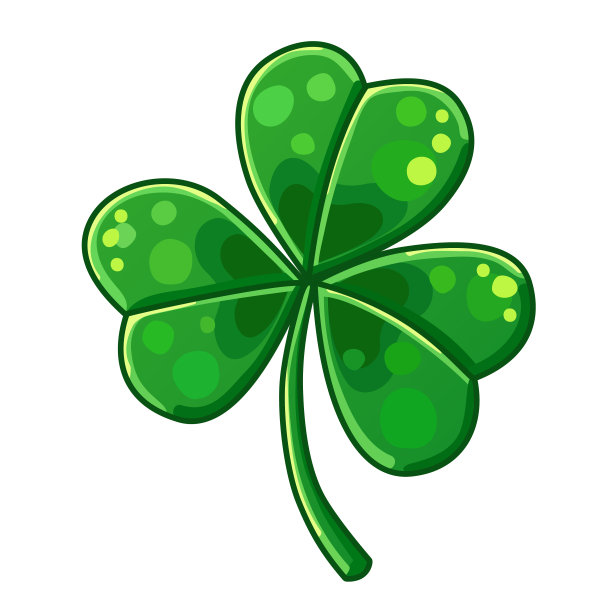 幸运的三叶草孤立在白色背景上图片下载