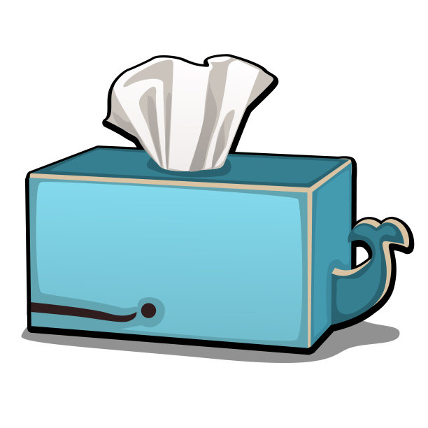 白色背景上孤立的鲸鱼形状的餐巾盒。矢量卡通特写插图图片下载