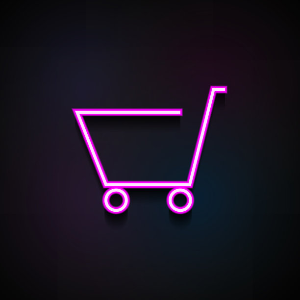 购物车图标。移动概念和web应用的物流图标元素。霓虹购物车图标可以用于网页和移动应用程序图片下载