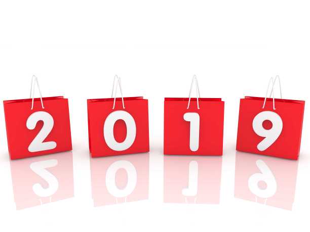 红色购物袋的年度概念图片下载
