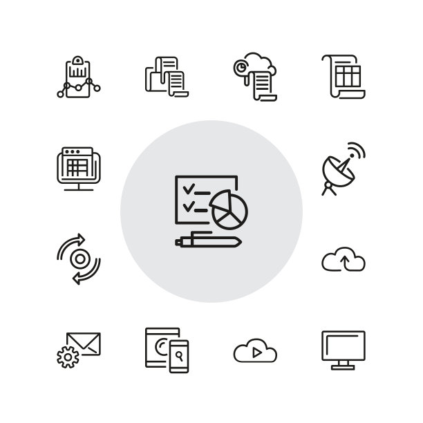 Web内容行图标集图片下载