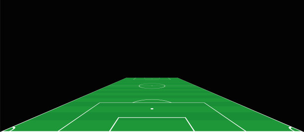 足球场。守门员视野开阔。绿地，运动草坪。矢量插图上的黑色背景。图片下载