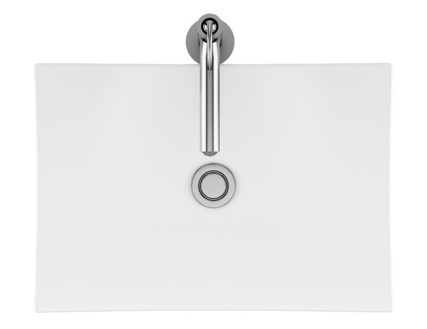 顶视图的陶瓷浴室水槽孤立的白色背景图片下载