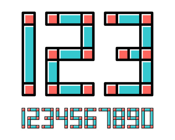 几何字体线条数字效果设计数字空间未来风格矢量字母图片下载