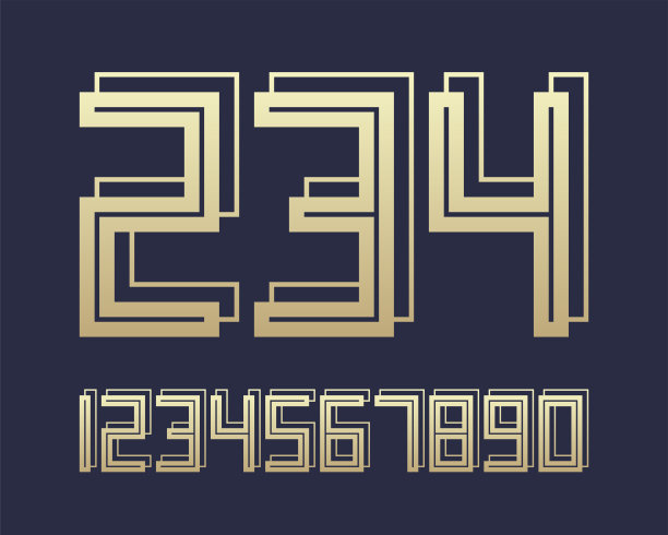 几何字体3d效果设计数字空间未来风格矢量字母图片下载