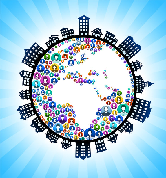 行星地球人农村城市景观天际线背景图片下载