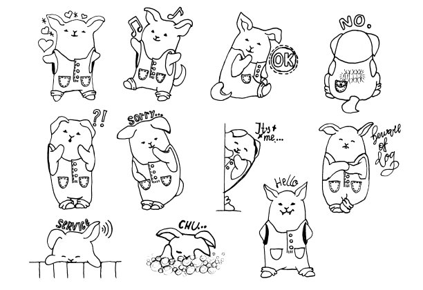 兔子插画素材ID：319709568