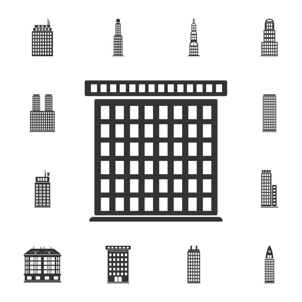 地标建筑图标。简单元素说明。地标建筑标志设计来自建筑集合集。可用于网络和手机图片下载