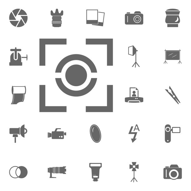 对焦相机照片图标。简单元素说明。des象征图片下载