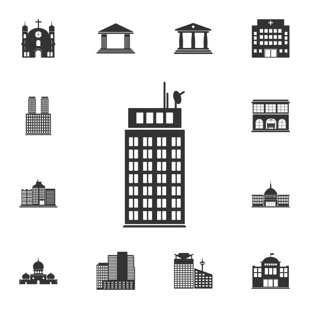 学校图标：简单的元素插图。来自建筑系列中的学校符号设计，可用于Web和移动端图片下载