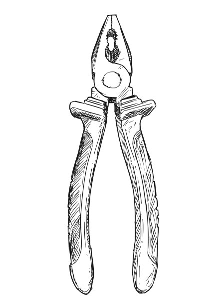 分离的组合钳矢量艺术图插图图片下载