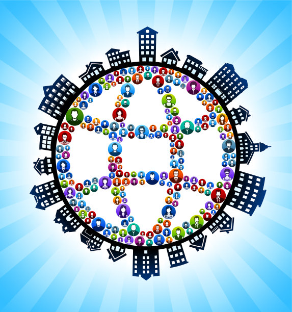 行星地球人农村城市景观天际线背景图片下载